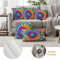 thumbnail image 6 of Colorful Tie-Dye Outdoor Waterproof Pillow Covers, Ethnic Modern Abstract Watercolor Decorative Square Throw Pillowcase Sofa Cushion Sham for Patio/Couch/Chair, 18"x18" 2 Pack, 6 of 8