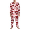 thumbnail image 3 of Wukai red plaid Moose Bunny bear Men's Long-Sleeve Pajama Set - Comfortable Sleepwear with Button-Down Shirt and Pants-X-Large, 3 of 7