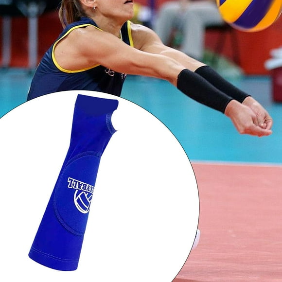 Guantes de manga de voleibol para brazo, brazalete de béisbol, antebrazo, compresión, deporte, 2 uds. Azul