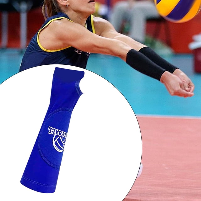 Guantes de manga de voleibol para brazo, brazalete de béisbol, antebrazo, compresión, deporte, 2 uds. Azul