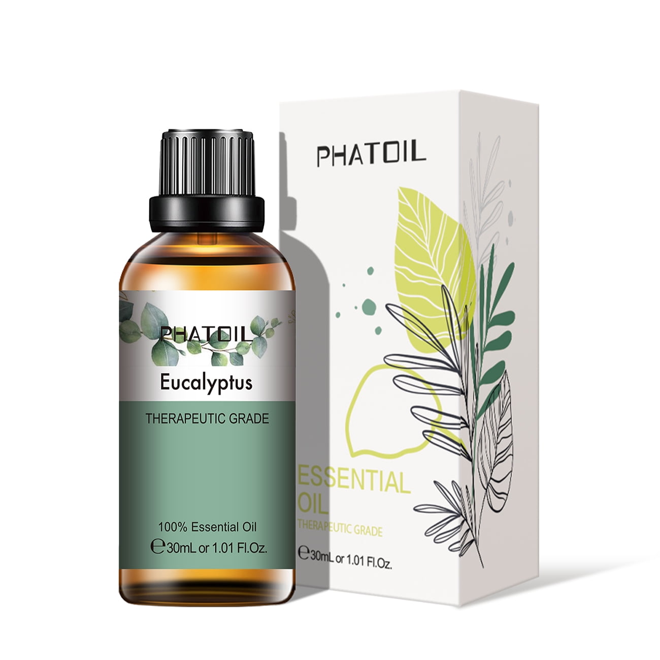 PHATOIL Eucalyptus Essential Oils for Diffusers Humidifier 100% Pure Natural Aromatherapy Massage Bath Sleep Relaxation 30ml/1.01 fl.Oz