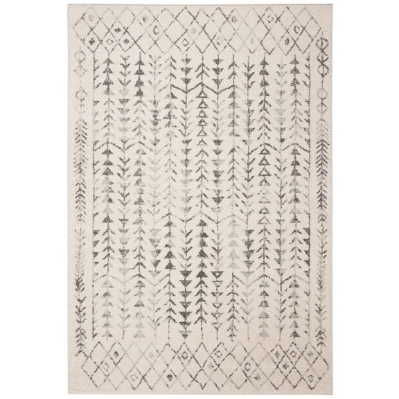SAFAVIEH Tulum Goddard Moroccan Geometric Area Rug, 6' x 9', Ivory/Grey