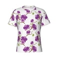 thumbnail image 4 of Vsdgher Orchids Flowers Print Men's Dry Fit Mesh Athletic Shirts Moisture Wicking Tennis T-Shirt Tops, 4 of 9
