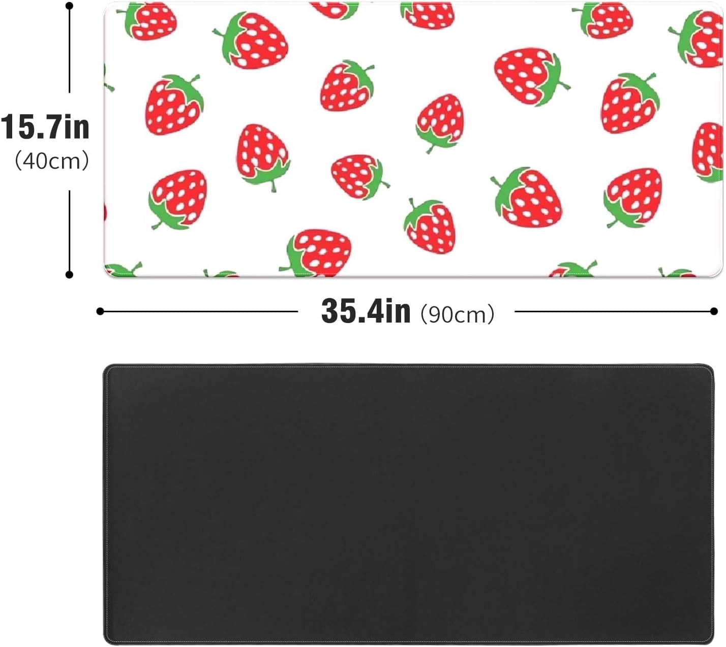 Cute Pink Strawberry Desk Mat, Desk Accessory, Cute Workspace, Trendy Workspace, Trendy, 35.4x15.7in Large Gaming Mouse Pad, Cute Desk Topper, Pretty Desk Pad