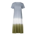 thumbnail image 3 of Fridja Womens Plus Size Daily Tie-dyed Color Block Loose V Neck Short Sleeve Dress, 3 of 7