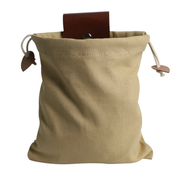 Foraging Bag Food Storage Waist Bag Outdoor Camping Hiking Fruit Berry Drawstring Waist Pack, Khaki