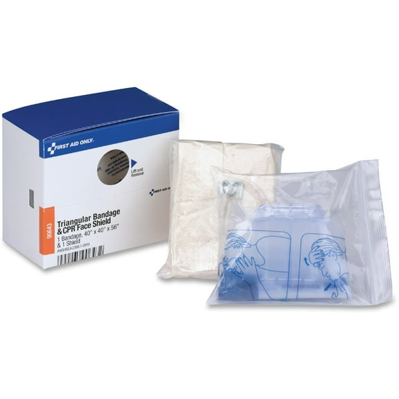 First Aid Only, FAO90643, Triangular Bandage/CPR Face Shield, 1 Each, Blue