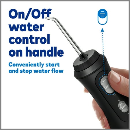Waterpik Cordless Plus Water Flosser with 2 Settings, 4 Tips, ADA Accepted, Black