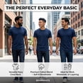 thumbnail image 3 of BILLIONHATS 3 Pack Men's Solid Colors Cotton T-Shirts Short Sleeve Lightweight Tees, Bulk (Medium, Navy Blue), 3 of 7