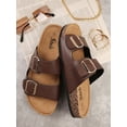 thumbnail image 1 of Minimalist Double Buckle Strap Flat Sandals, 1 of 4