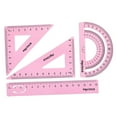 thumbnail image 4 of Math Ruler, Metal Protractor, Triangle Ruler, Protractor for Architects, Carpentry Engineers Light Pink, 4 of 7