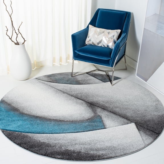 Safavieh Hollywood Salome Abstract Area Rug, Gray/Blue, 6'7" x 6'7" Round