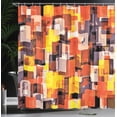 thumbnail image 4 of Ambesonne Geometric Shower Curtain, Modern Painting, 69"Wx70"L, Orange Yellow and White, 4 of 5
