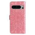 thumbnail image 3 of Decase Phone Case for Google Pixel 8 Pro,Google Pixel 8 Pro Wallet Case Sunflower Embossed PU Leather Flip Phone Cover Card Slots Magnetic Clasp Stand Kickstand Case with Hand Strap - Rosegold, 3 of 9