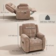 thumbnail image 2 of Brown Massage Recliner Chair, Power Reclining Single Sofa with 8-Point Vibration, Velvet Fabric, USB Charging & Side Pockets, 35.4" W, for Living Room or Bedroom Relaxation, 2 of 7