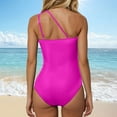 thumbnail image 4 of Huesdet Women's Tummy Control Swimsuits One Piece Swim Dress Plus Size Bathing Suits Ruffle Lace Swimwear[Hot Pink,XL], 4 of 6