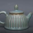 thumbnail image 2 of Ruyao Porcelain Blue Glaze Gualing Teapot 6" Collection Chinese, 2 of 9