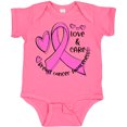 thumbnail image 3 of Inktastic Love, Care, Cure Breast Cancer Awareness Pink Ribbon Boys or Girls Baby Bodysuit, 3 of 5