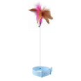 thumbnail image 1 of Blue Interactive Cat-Toys Feather Teaser Stick with Bell Pets Collar, 1 of 5