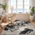 thumbnail image 3 of Design&I 8'x10' Washable Area Rug Sleek Flatweave Pet Friendly Floorcarpet Flowing Veined Painterly Minimalist Asymmetric Accessories for King Size Bedroom, Under Bed, 3 of 7