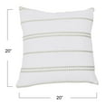 thumbnail image 2 of Creative Co-Op 20" Square Embroidered Multistripe Cotton Pillow Cover, 2 of 5