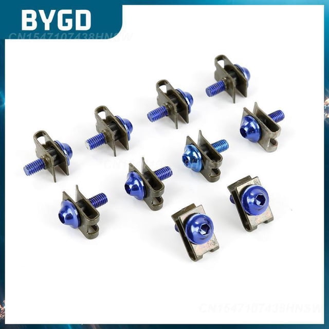 Universal Auto Shell Screw Aluminium Portable Aluminium Bolts Fastener Clips Durable Screw Spring Nuts 10pcs2United States He Qiyong unisex