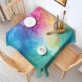 thumbnail image 2 of Colorful Wave Pattern Square Tablecloth,Waterproof Square Table Cover,Wipeable Spillproof Washable Table Cover for Home Kitchen Party Decor 42"X42"(107x107cm), 2 of 6