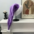 thumbnail image 6 of 29.5" Long Christmas Santa Claus Hat,Unisex Deluxe Holiday Plush Furry Christmas Hat Headwear Accessories, 6 of 6