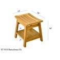 thumbnail image 4 of Grade-A Teak Wood Arcenol Shower Seat 18" Outdoor Patio Stool Bench, 4 of 4
