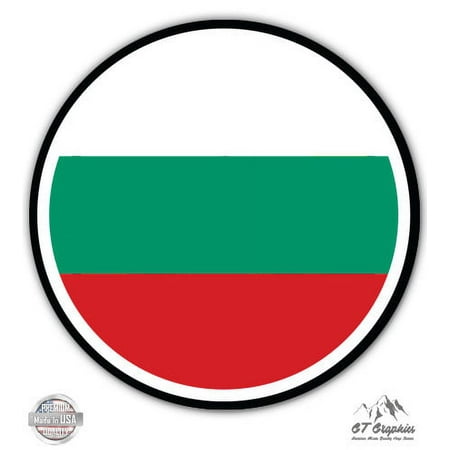 Bulgaria Flag - 3" Vinyl Sticker - For Car Laptop I-Pad Phone Helmet Hard Hat - Waterproof Decal