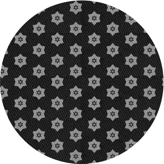 Ahgly Company Indoor Square Patterned Night Black Area Rugs, 3' Square