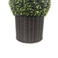 thumbnail image 4 of 20" Boxwood Topiary Ball in Woven Pot, Artificial Faux Plant Greenery Arrangement for Indoor and Outdoor, 4 of 5
