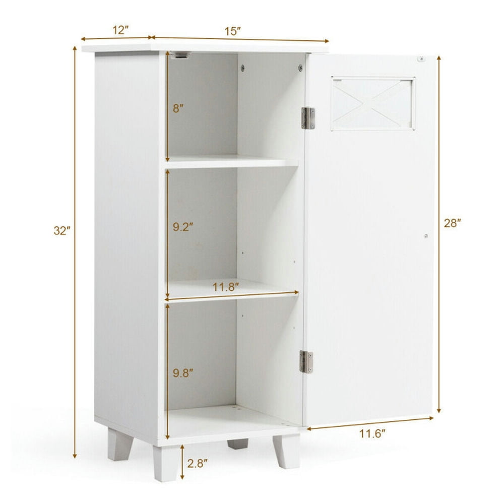 Finihen Bathroom Storage Cabinet, Bathroom Floor Cabinet, Bathroom Cabinet Free Standing Storage Side Table Organizer, for Bathroom, Living Room, Bedroom, Kitchen, White Finihen Bathroom Storage Cabinet, Bathroom Floor Cabinet, Bathroom Cabinet Free Standing Storage Side Table Organizer, for Bathroom, Living Room, Bedroom, Kitchen, White