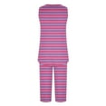 thumbnail image 5 of QNANSPI Womens Pajama Sets, Cotton Sleepwear for Women, Women's Casual Printed Pajamas Sleeveless Crew Neck Top and Elastic Waist Capri Pants Soft 2 Piece Lightweight Daily Home Loungewear, 5 of 6