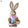 thumbnail image 3 of Chicmine Hand Woven Artificial Straw Bunny Rustic Realistic Photography Prop Easter Desktop Ornament Standing Rabbit Figure for Garden, 3 of 5