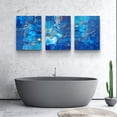 thumbnail image 4 of blue Abstract Canvas art Prints Wall Art Paintings for Living Room family kitchen Bedroom bathroom Wall decor modern Wall Artworks mountain Pictures Vintage wood grain 3 Piece Home Decoration posters, 4 of 7
