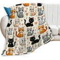thumbnail image 2 of Cat Blanket Kitten Fleece Throw Blanket Super Soft Warm Cozy Fuzzy Plush Cute Cat Blanket Gifts for Girls Boys Kids Room Decor 50"X60", 2 of 6