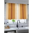 thumbnail image 5 of Sheer Curtains 54 inches Long, Minimalist Country Scorched Orange Gradient Stripes Light Filtering Sheer Window Curtains Rod Pocket Voile Drapes for Bedroom Living Room, 52"W x 54"L 2 Panels, 5 of 7
