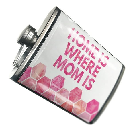 

NEONBLOND Flask Home is Where Mom Is Mother s Day Watercolor Honeycomb Pink