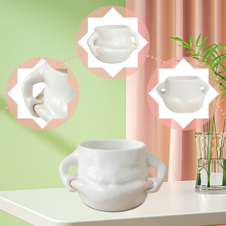Kawaii Ceramic Mug Cute Coffee Cup Milk Tea Water Cups Creative Pinch Belly  Cup Mug Gift Porcelain Drinking coffee Mugs