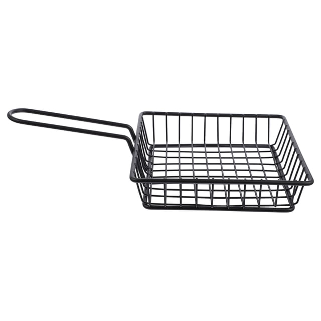 unbranded Soporte Para Servir Papas Fritas De Hierro Negro Resistente Con Mango Fácil De Usar