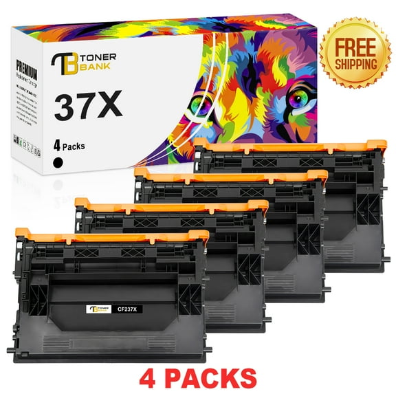 Toner Bank 37X CF237X | Compatible Black Toner Cartridge for HP 37A 37X CF237X CF237A LaserJet Enterprise M608dn M608x M609dn M608dh M609dh MFP M632fht M631z M633fh M631dn Print Ink * 4