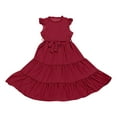thumbnail image 3 of OSOLU Toddler Girls Dresses Ruffle Sleeves Summer Dress Ruffle Neck Chiffon Dress Plain Child Dress Elegant A-Line Party Dress Kids Festive Dress With Belt 5 13 Years Baby Classic Dailywear, 160.00, 3 of 5
