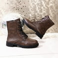 thumbnail image 6 of Mgmyaa Women's Winter Fashion Ankle Boots Square Toe Lace Up Low Block Heel Booties, 6 of 7