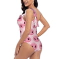 thumbnail image 5 of Yiaed Pig Nose Print Women One Piece Swimsuits Tummy Control One Shoulder Bathing Suits Pattern Ruffle Swimwear-Small, 5 of 8