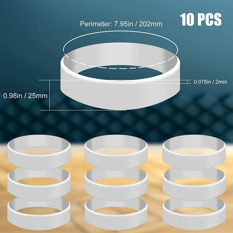 10Pcs Silicone Bands for Sublimation Tumbler Shrink Wrap, Elastic Heat  Resistance Silicone Sleeve (White)