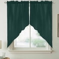 thumbnail image 6 of Pure Dark Green Kitchen Window Curtains, Swag Curtains Valance for Bedroom Living Room Bathroom, Simple Solid Color Rod Pocket Window Treatment Curtain Block Drapes 2 Panels 28"x36", 6 of 8