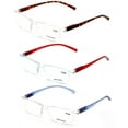 3 pairs lightweight transparent clear lens rectangular readers with