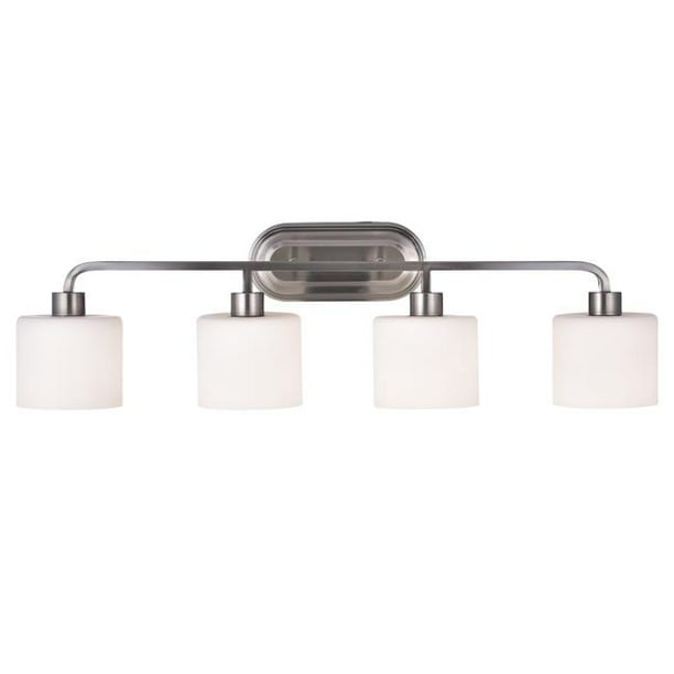 Chloe Lighting Leia Transitional 4 Light Brushed Nickel Bath Vanity Light 34 Wide Walmart Com Walmart Com