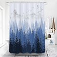 thumbnail image 4 of Blue Forest Shower Curtain Christmas Winter Misty Mountain Nature Shower Curtain Waterproof Bathroom Decor Polyester Fabric Curtain Sets with 12 Hooks, 72x72 Inch, 4 of 6
